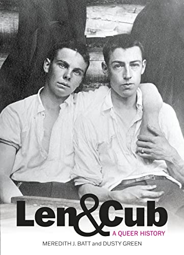 Black and white book cover featuring two young men in a portrait.