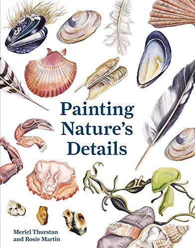 Book cover featuring watercolor illustrations of seashells, feathers, crab claws, and seaweed on white.
