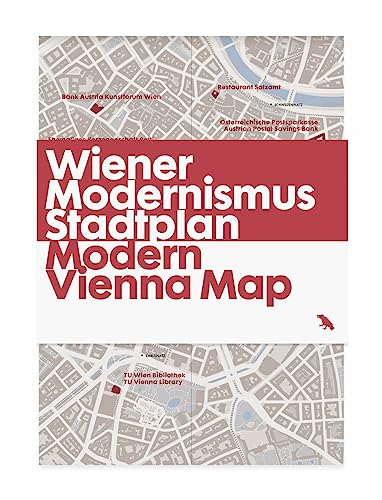 Red and white map cover displaying “Vienna Modern Map” and architectural icons.