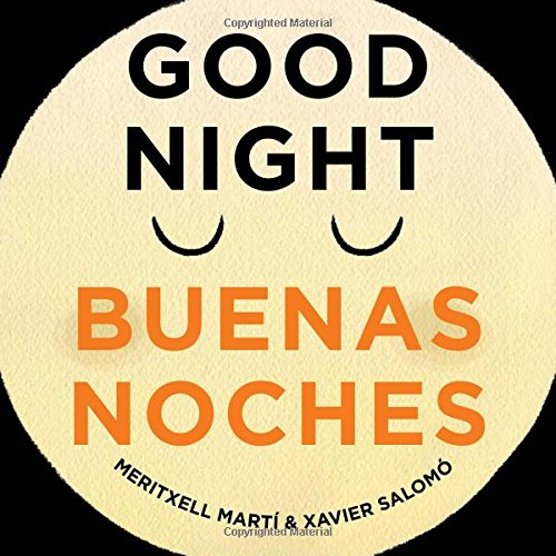 Circular book cover with "Good Night" and "Buenas Noches" in large text.