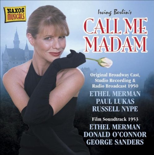 "CD cover for 'Call Me Madam' featuring a woman in a black dress holding a rose."