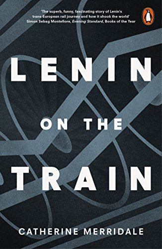Book cover for “Lenin on the Train” with abstract blue lines.