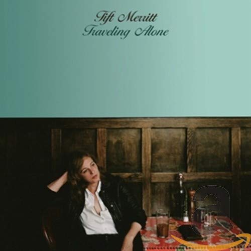 CD cover: Woman seated at a table with drinks, teal background.