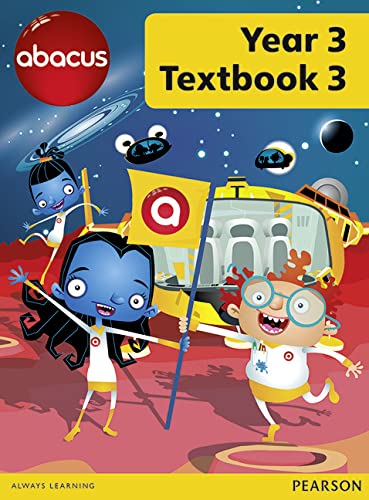 Abacus Year 3 Textbook 3" cover with cartoon astronauts on a red planet.