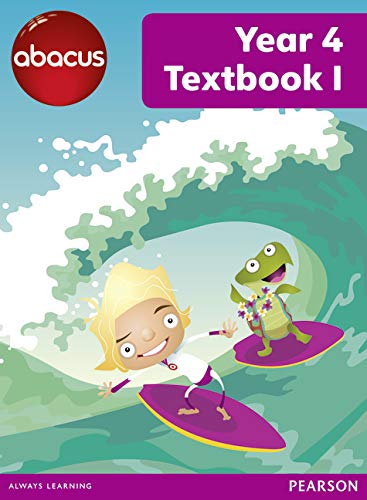 Abacus Year 4 Textbook 1" cover with a child and alligator surfing.