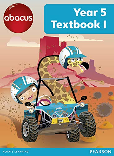 Textbook cover with cartoon giraffes driving a buggy in a desert landscape.