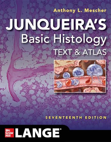Cover of Junqueira's Basic Histology, Seventeenth Edition, featuring a purple microscopic tissue background.