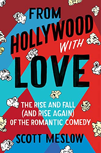 Book cover with bold text, popcorn graphics, and red and blue geometric shapes.