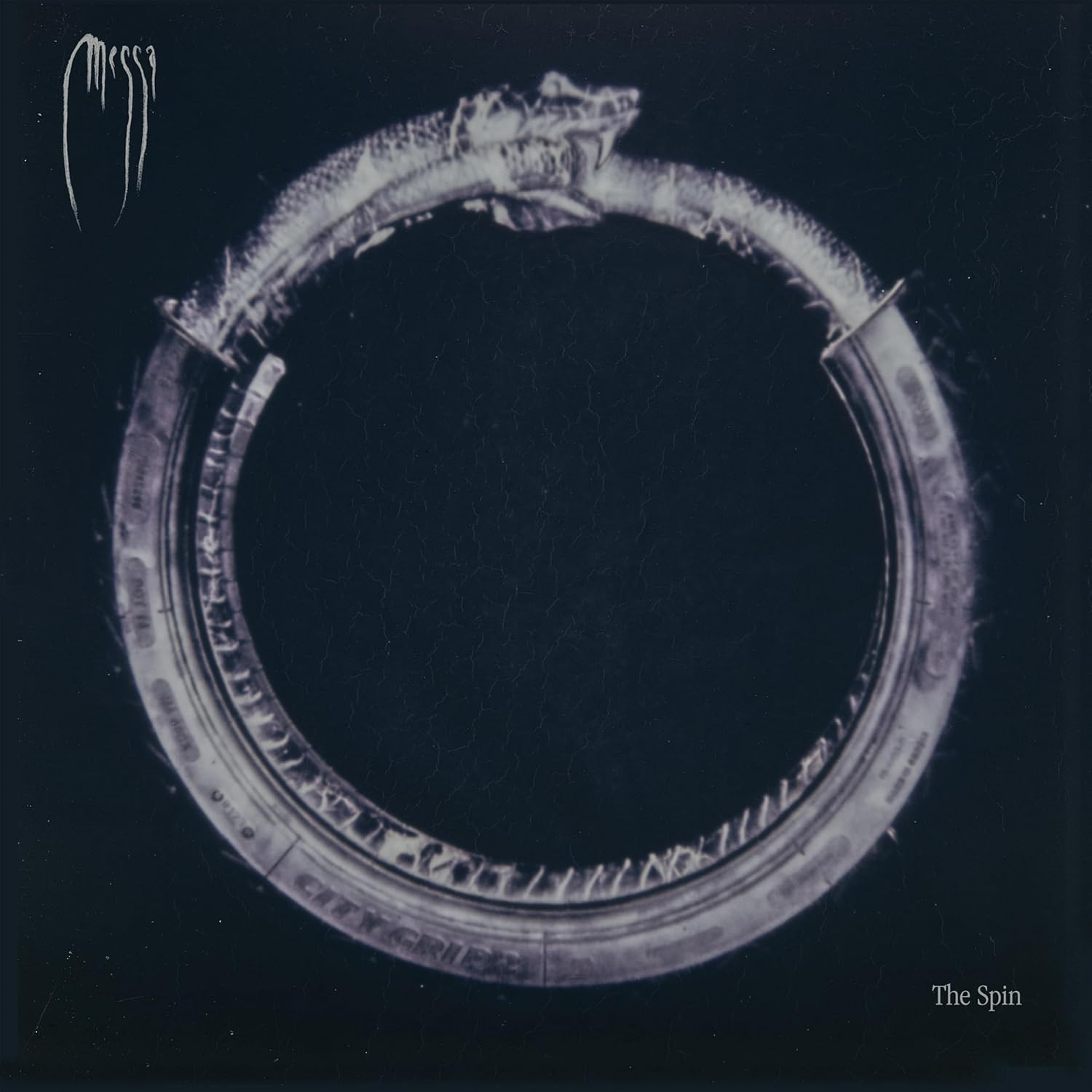 Dark album cover featuring a dragon coiled around a circular object.
