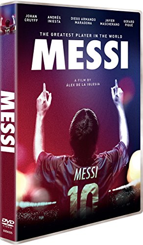 DVD cover featuring Lionel Messi from behind with arms raised in a stadium.
