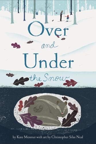 Book cover: sleeping woodchuck under snow, people skiing in the distance.