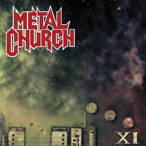Metal Church album cover featuring a guitar body against a dark, smoky background.