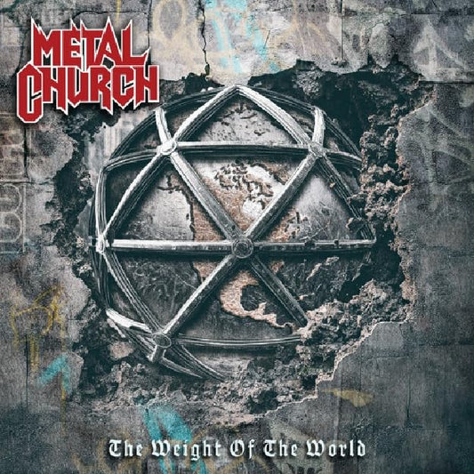 Metal Church album cover: a cracked wall with a globe inside a cage.