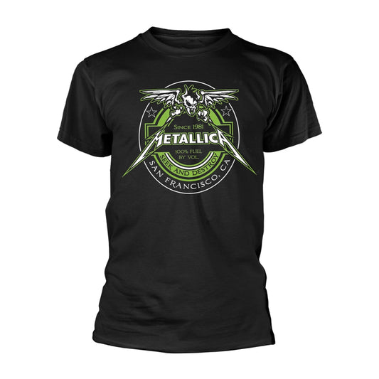 Black Metallica t-shirt with green and white "Fuel" logo graphic.
