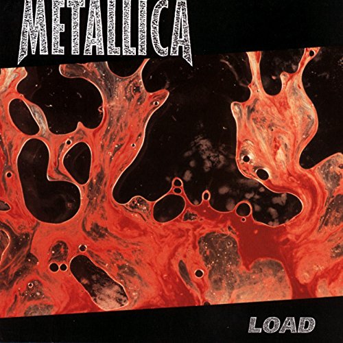 Metallica “Load” vinyl album cover: red and black abstract paint design.