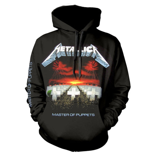 Black hooded sweatshirt with Metallica’s “Master of Puppets” album artwork.