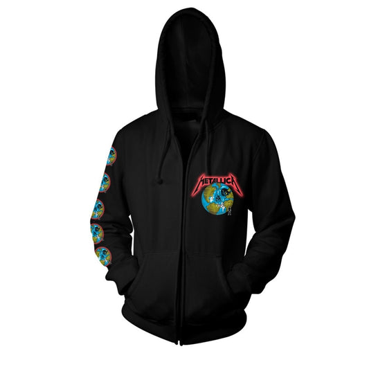 Black Metallica hoodie with “The Unforgiven” graphic and full zip.