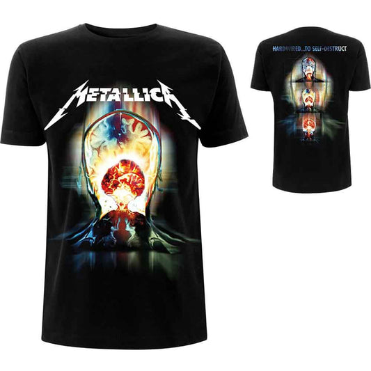 Black Metallica t-shirt with an exploding head graphic design.