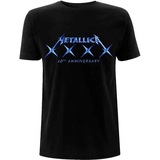 Black Metallica t-shirt, size large, featuring “40 XXXX” graphic design.