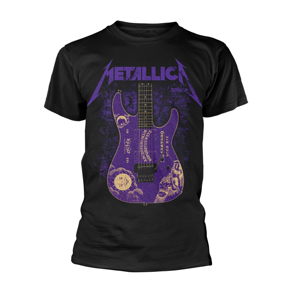 Purple unisex Metallica t-shirt featuring a white Ouija board graphic on the front.