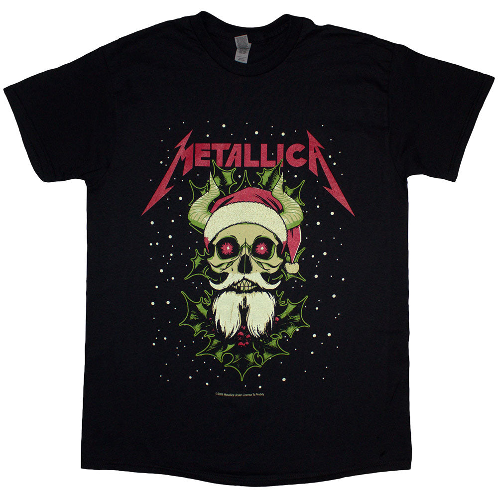 Black Metallica t-shirt with Santa Claus forming devil horns, size XX-Large.