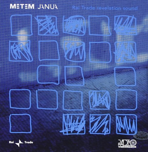 CD cover for Metem Janua, blue grid with abstract white scribbles.