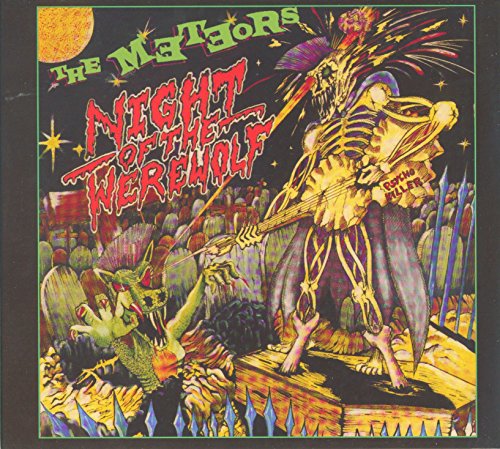 CD cover for "Night Of The Werewolf" featuring a werewolf playing guitar.