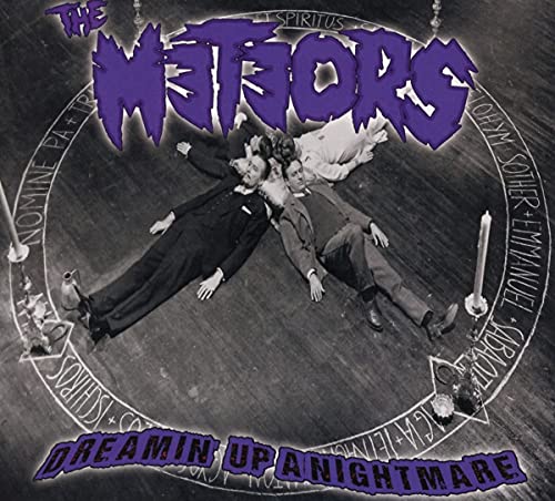 CD cover for The Meteors’ “Dreamin’ Up A Nightmare” with figures falling.