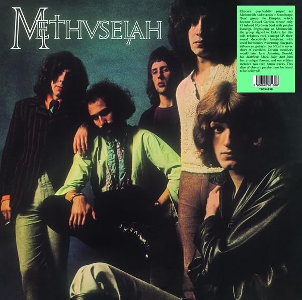 Vinyl record cover featuring a band portrait with purple and green text.