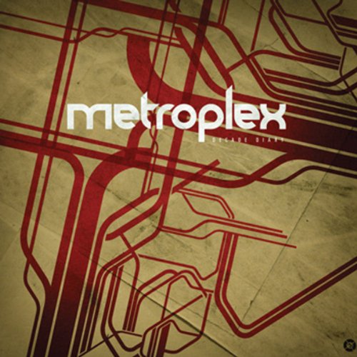 Metroplex “Decade Diary” vinyl record cover with abstract red and white lines.