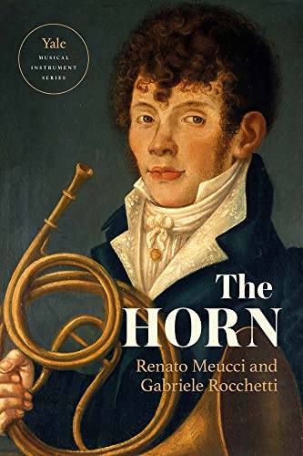 Book cover featuring a portrait of a man holding a brass horn.