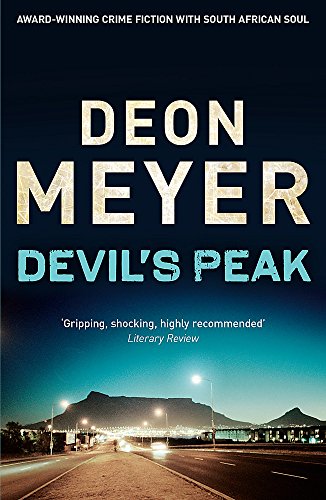 Book cover for Devil's Peak by Deon Meyer featuring a night landscape of Cape Town.