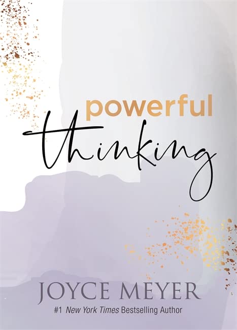 Book cover for "Powerful Thinking" by Joyce Meyer with gold accents.