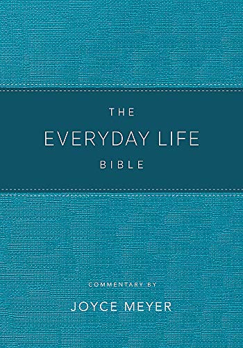 Teal leather-textured Bible cover with white text: "The Everyday Life Bible".