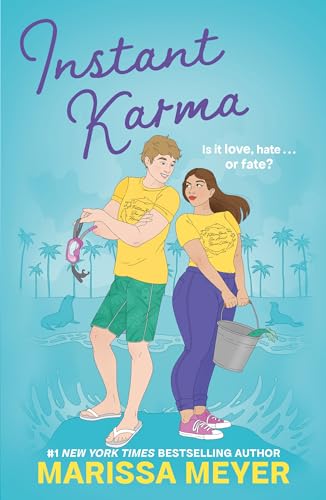 Book cover: “Instant Karma” depicts a young couple on a tropical beach.