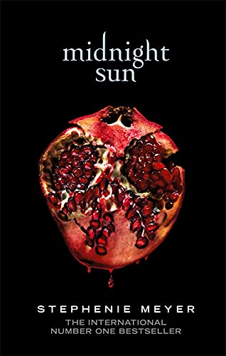 Book cover: "Midnight Sun" with a split pomegranate against black.