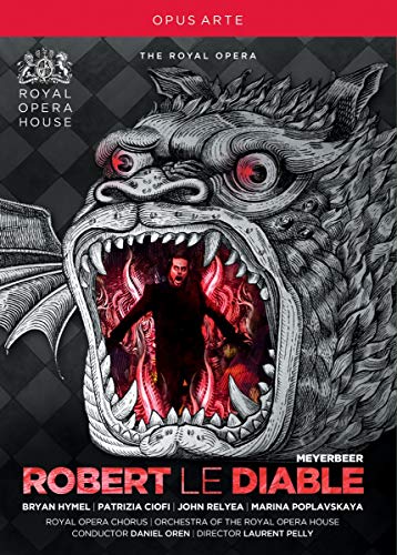 DVD cover for Meyerbeer's "Robert Le Diable" opera, featuring a demonic face.