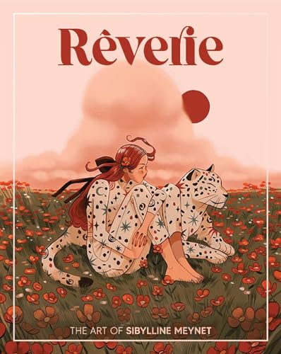 Book cover: woman with jaguar in a field under a red sun.