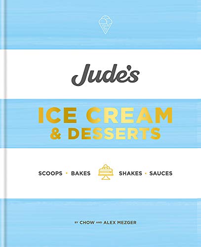 Book cover for "Jude's Ice Cream & Desserts" with blue stripes.