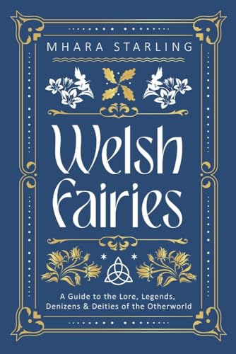 Book cover for "Welsh Fairies" with ornate gold frame and floral designs.
