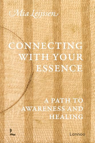 Book cover with textured background and white title: "Connecting with your Essence".