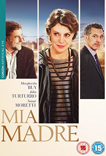 DVD cover for "Mia Madre" featuring three actors and city background.