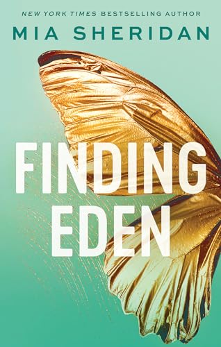 Book cover: "Finding Eden" with a large golden butterfly wing.