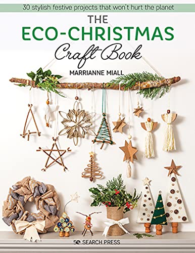 Book cover featuring handmade, natural Christmas ornaments and a twig display.
