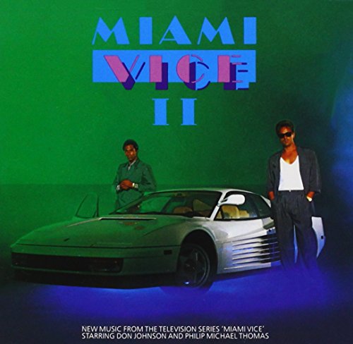 CD cover for "Miami Vice II" featuring two men and a sports car.