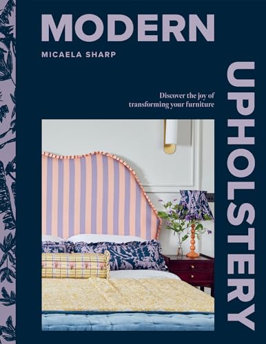 Book cover featuring a bedroom with a striped upholstered headboard.