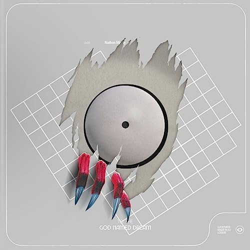 A grey record cover shows a white sphere being torn by four sharp red claws.