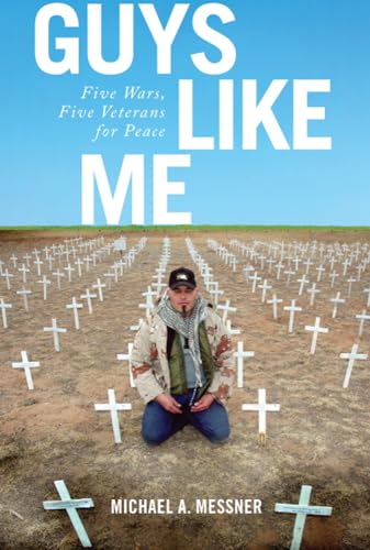 Book cover: kneeling man amidst a field of white crosses.