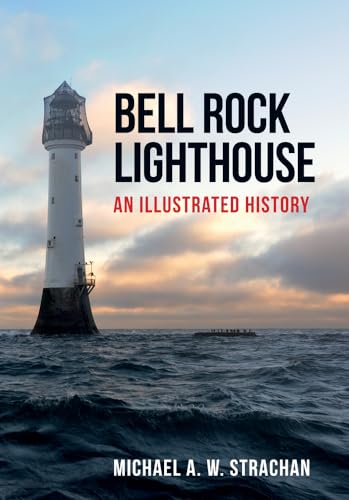 Book cover: Bell Rock Lighthouse rising from a stormy sea.