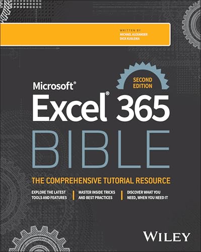 Cover of "Microsoft Excel 365 Bible," second edition, black and orange.